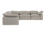 Corinth Modern Grey Fabric Sectional Sofa with 3 Power Recliners