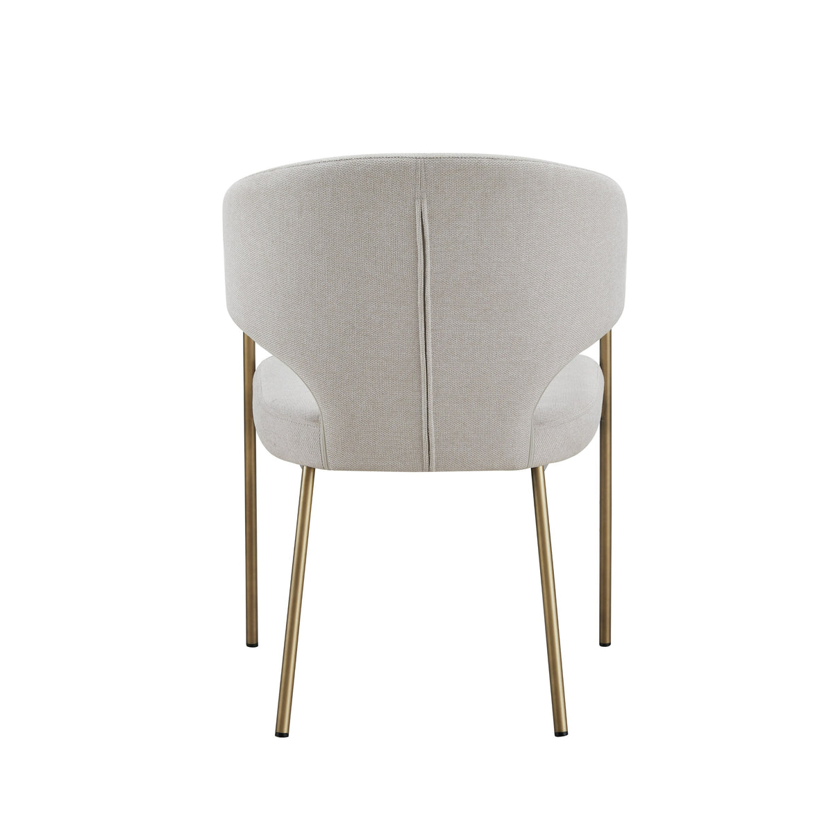 Claudine Modern Off-White Fabric & Brass Dining Chair
