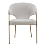 Claudine Modern Off-White Fabric & Brass Dining Chair
