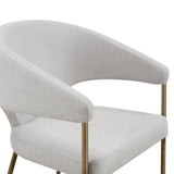 Claudine Modern Off-White Fabric & Brass Dining Chair