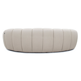 Yolonda Modern Curved Beige Fabric Sofa