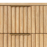 Liam + Mikala Modern Ivory Fabric + Natural Oak 4-Piece Bedroom Set