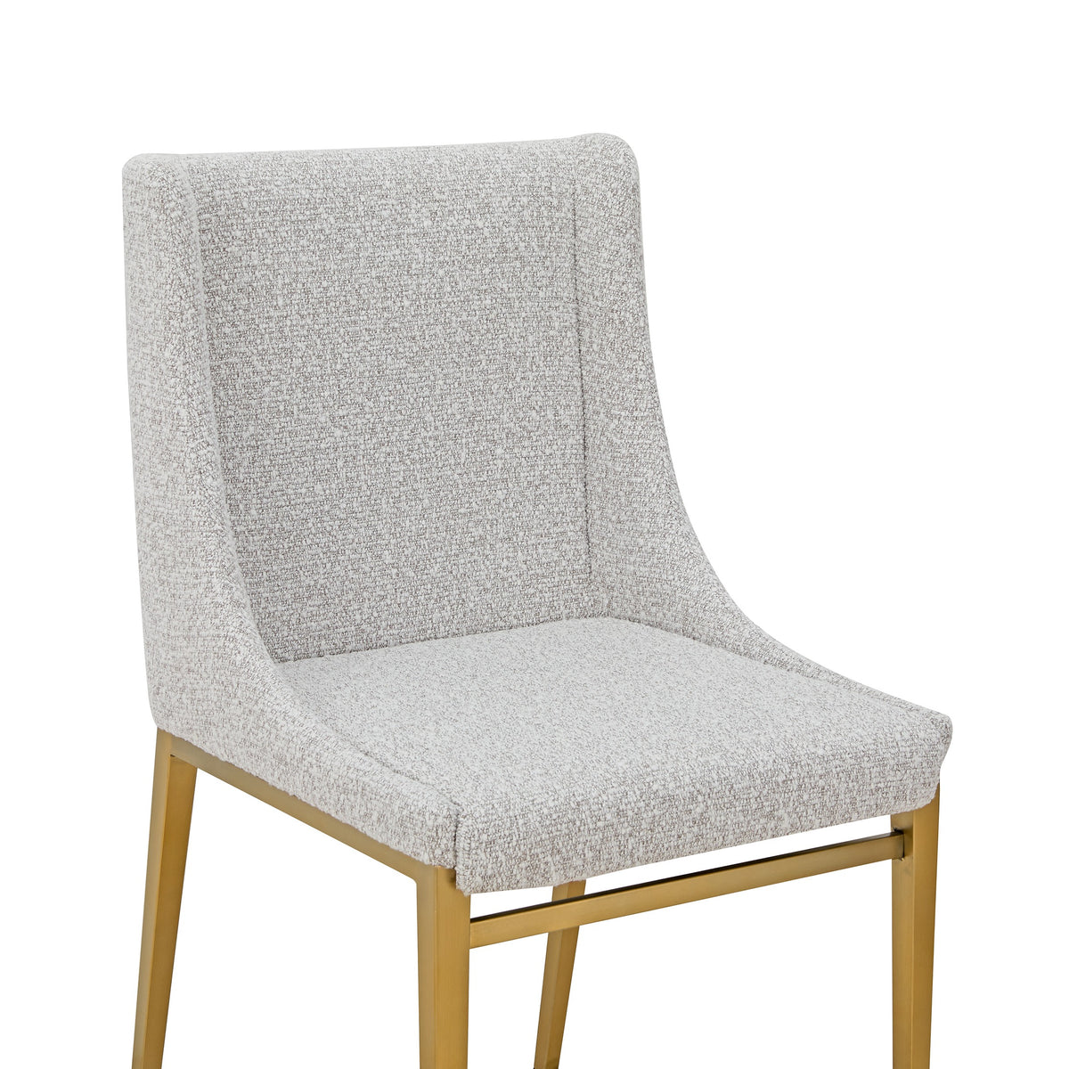 Mimi Modern Light Grey Fabric + Antique Brass Dining Chair (Set of 2)