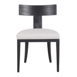 Fabien Mid-Century Modern Beige Linen + Black Walnut Dining Chair (Set of 2)