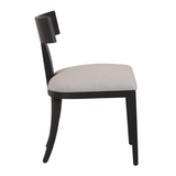 Fabien Mid-Century Modern Beige Linen + Black Walnut Dining Chair (Set of 2)