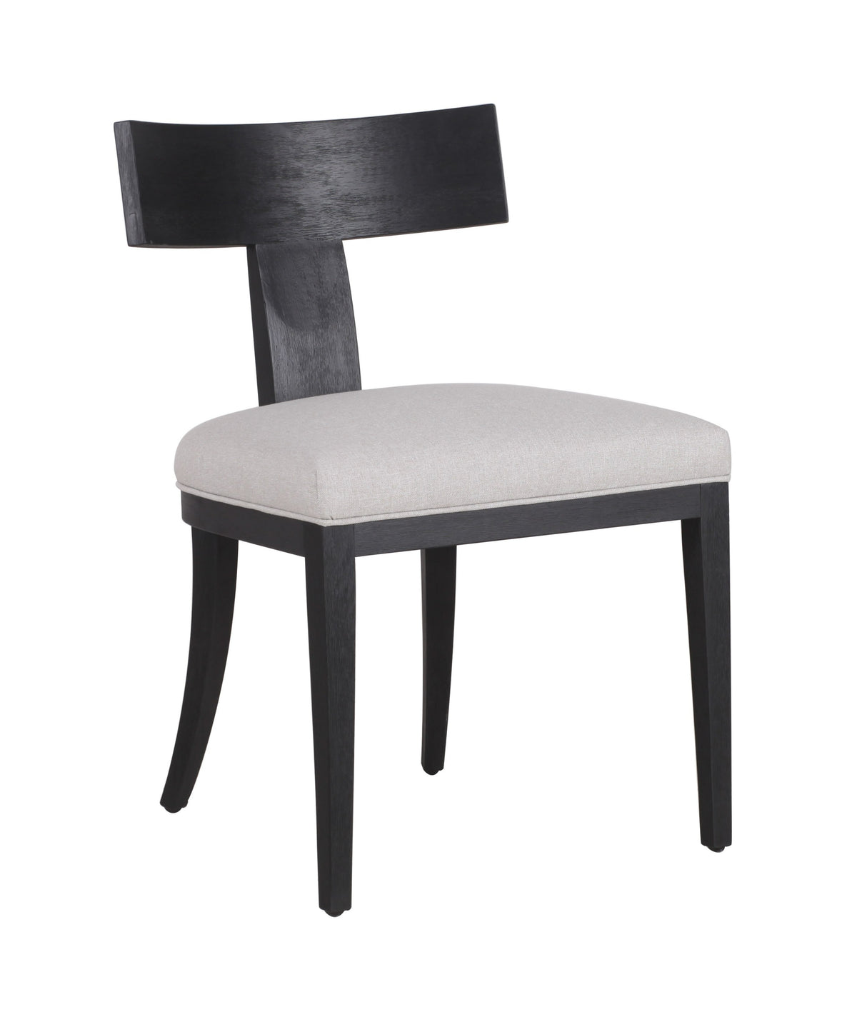 Fabien Mid-Century Modern Beige Linen + Black Walnut Dining Chair (Set of 2)