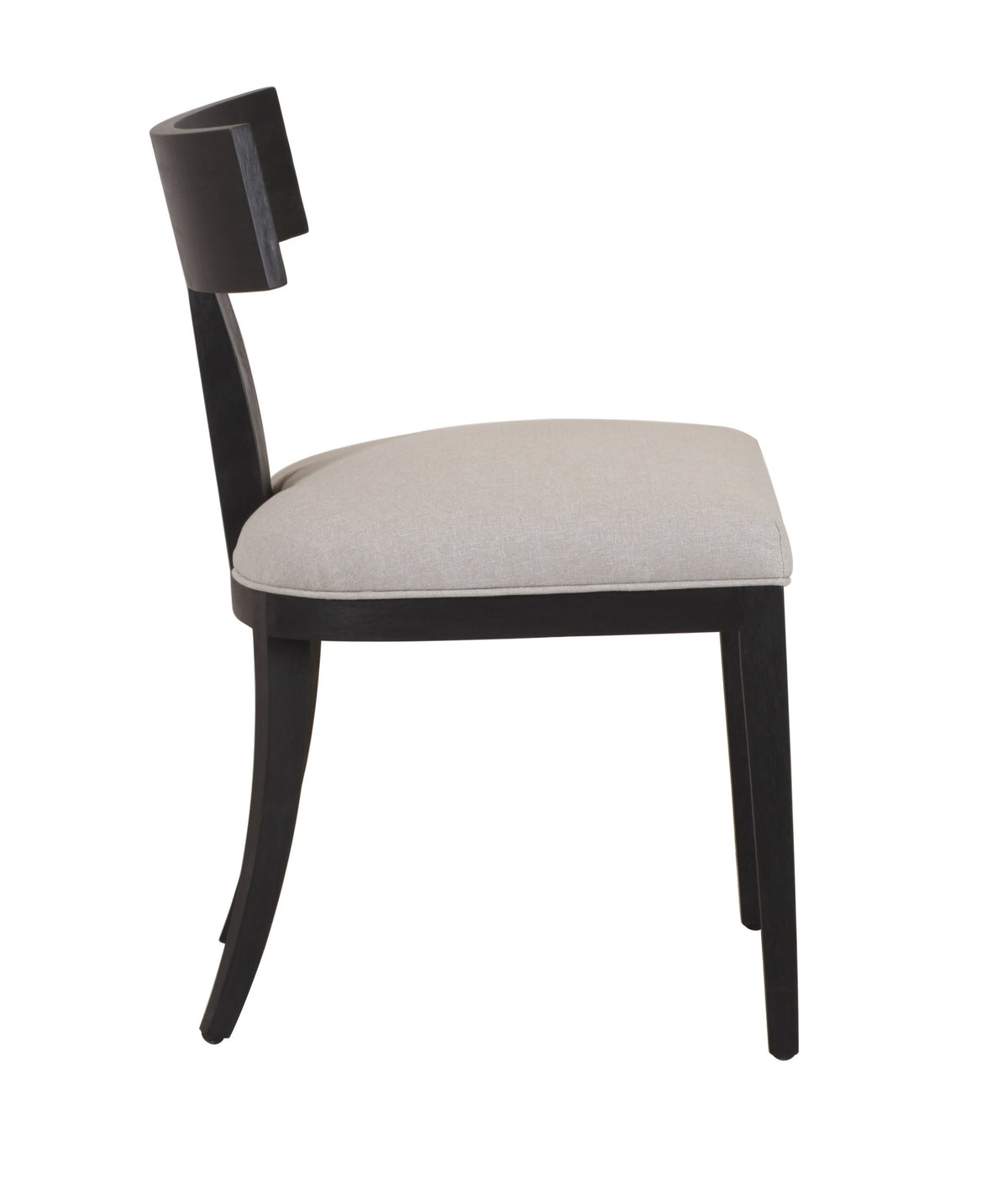 Fabien Mid-Century Modern Beige Linen + Black Walnut Dining Chair (Set of 2)