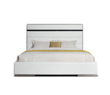  Mielcasa | White Eastern King Modrest Cartier Modern White Vegan Leather and Stainless Steel Bed | SKU VGVC-BDA002-BED-WHT-EK | MPN: 81531 | Free Delivery & Free Return