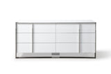 Cartier Modern White Vegan Leather + Stainless Steel Bedroom Set