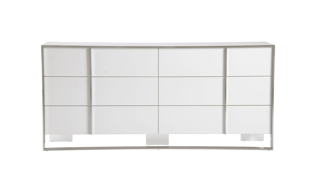Cartier Modern White + Stainless Steel Dresser