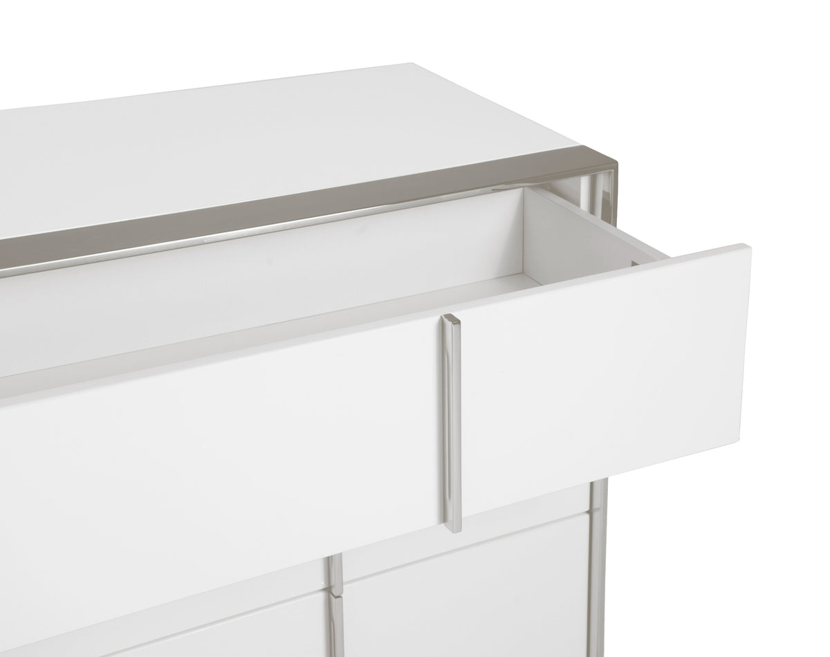 Cartier Modern White + Stainless Steel Dresser