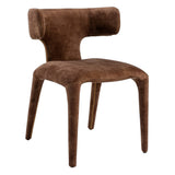 Saehee Modern Camel Velvet Fabric Dining Chair