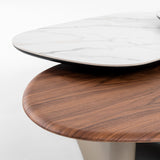 Robson Modern Ceramic + Walnut Coffee Table
