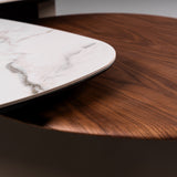 Robson Modern Ceramic + Walnut Coffee Table