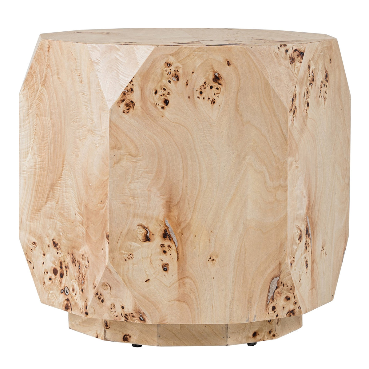 July Modern Mapa Burl Round End Table