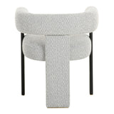 Kenmare Modern Light Grey Fabric + Black Dining Chair
