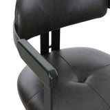 Aneta Modern Dark Brown Leather + Black Dining Chair