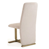 Tasha Modern Beige Linen + Brushed Brass Dining Chair (Set of 2)