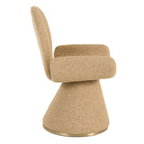 Neptune Contemporary Beige Fabric + Brushed Brass Dining Chair
