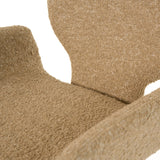 Neptune Contemporary Beige Fabric + Brushed Brass Dining Chair