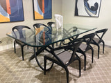 Campbell Mid-Century Modern Grey Leatherette & Black Ash Dining Chair