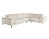 Mini Wonder Italian Modern Grey Leather Sectional Sofa with Left Facing Recliner