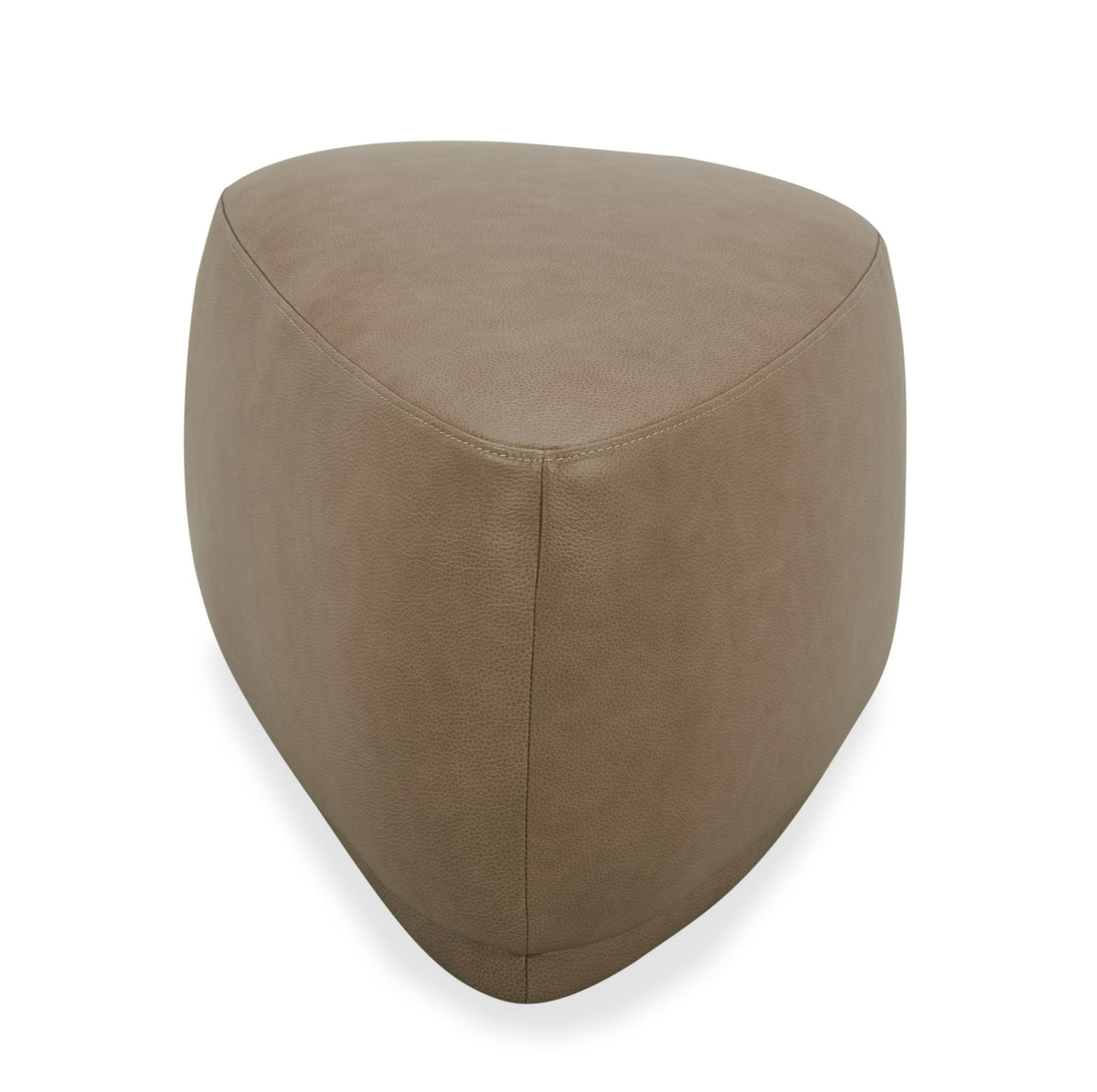 Kinsey Modern Tan Leather Small River Rock Ottoman