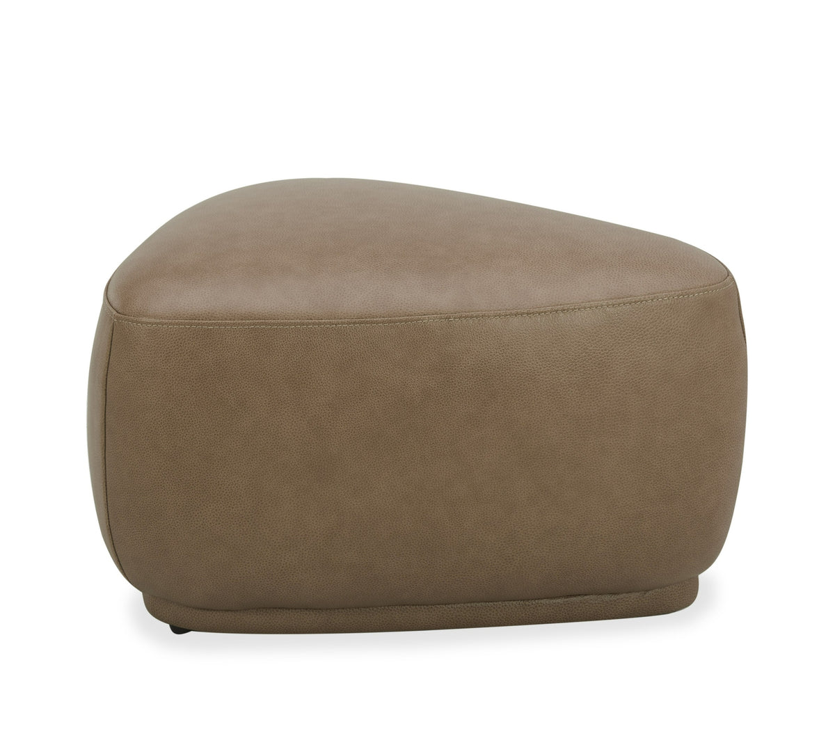 Kinsey Modern Tan Leather Small River Rock Ottoman