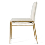 Atlanta Modern Off-White Fabric & Brass Dining Chair