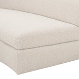 Kilmer Modern Off-White Curved Fabric Sectional Sofa