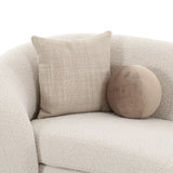 Kilmer Modern Off-White Curved Fabric Sectional Sofa