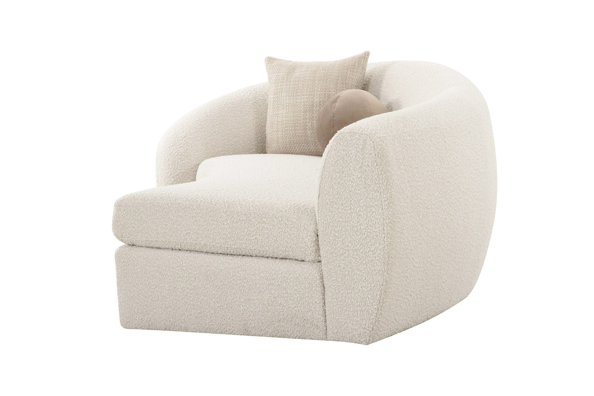 Kilmer Modern Off-White Curved Fabric Sectional Sofa