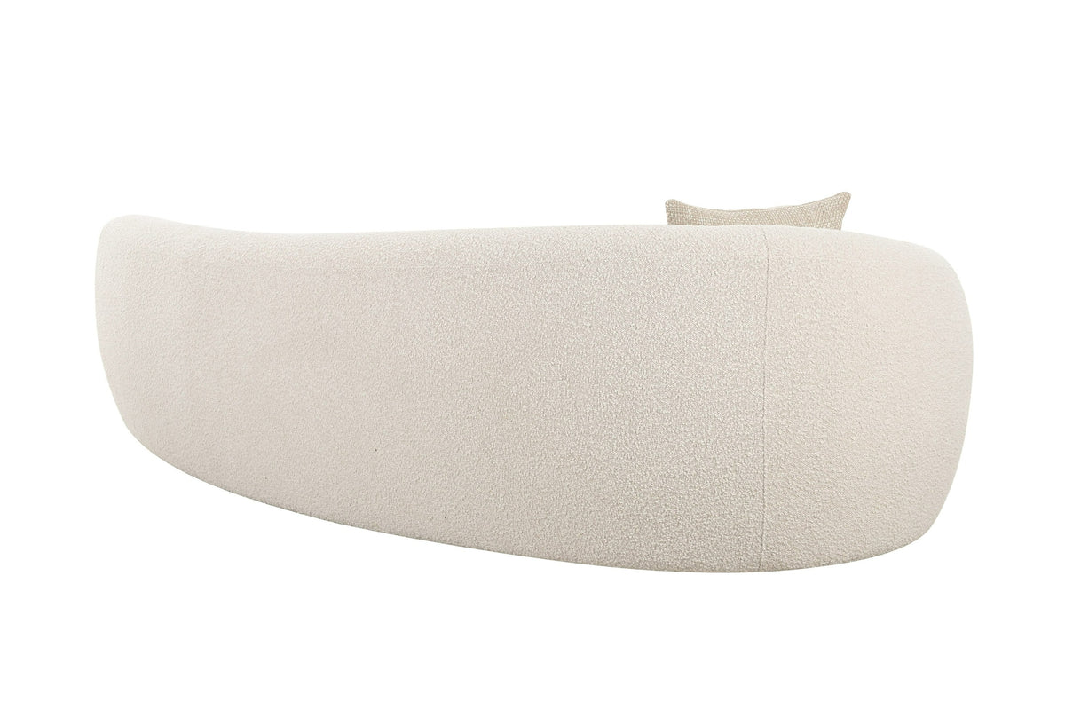 Kilmer Modern Off-White Curved Fabric Sectional Sofa