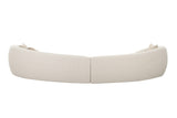 Kilmer Modern Off-White Curved Fabric Sectional Sofa