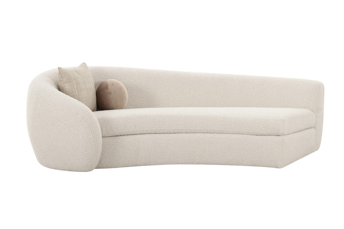 Kilmer Modern Off-White Curved Fabric Sectional Sofa