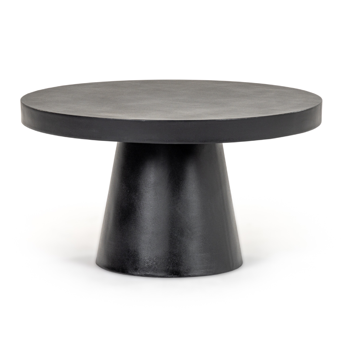 Desoto Modern Black Concrete Round Coffee Table