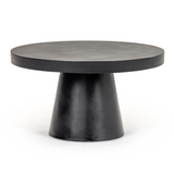 Desoto Modern Black Concrete Round Coffee Table