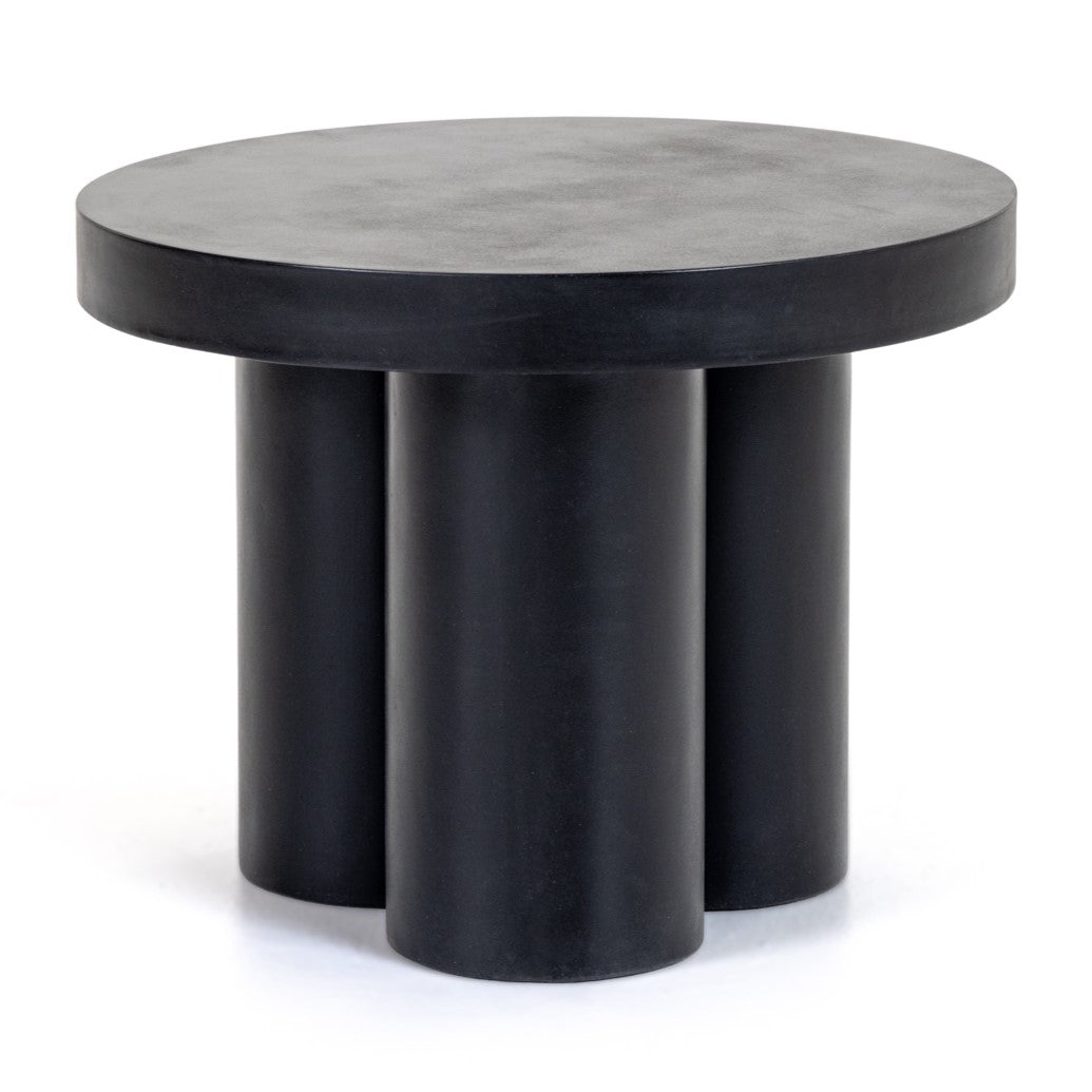 Bruni Modern Black Concrete End Table