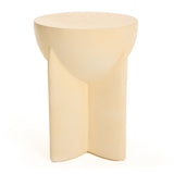 Elsa Modern Beige Concrete Round End Table