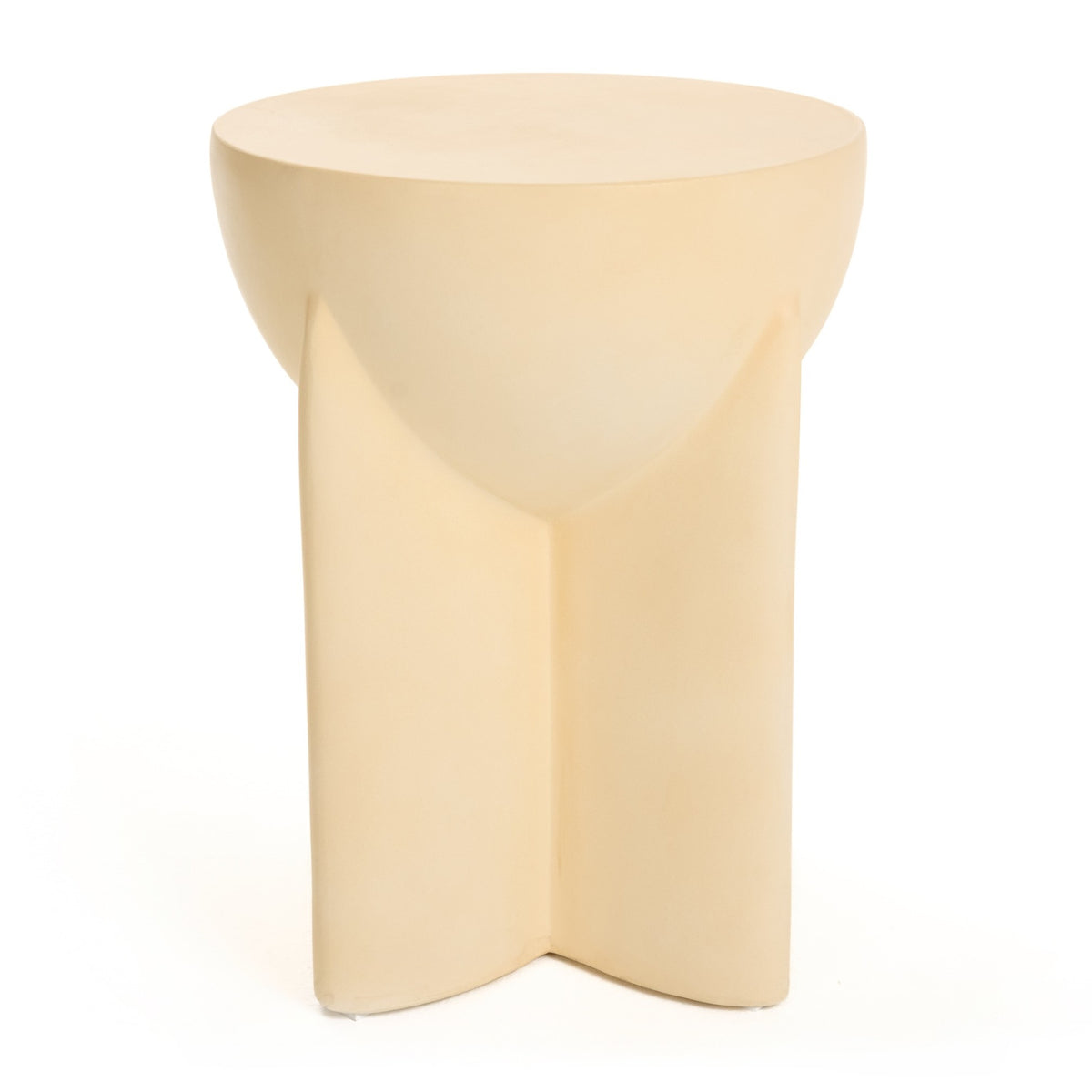 Elsa Modern Beige Concrete Round End Table