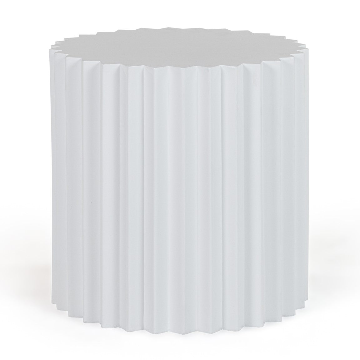 Evadale Modern White Concrete End Table