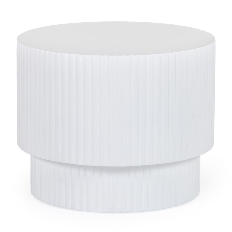 Gruver Modern White Concrete End Table