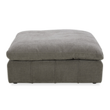 Vicki Modern Grey Fabric Ottoman