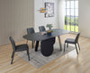 Maxine Modern Hammered Grey Glass Rectangular Dining Table