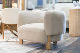 Optima Mid-Century Modern Taupe Fabric Accent Chair