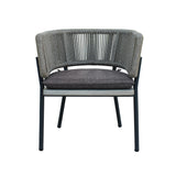 Suntide Outdoor Grey Fabric + Grey Acacia + Beige Rattan Dining Set