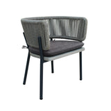 Suntide Outdoor Grey Fabric + Grey Acacia + Beige Rattan Dining Set