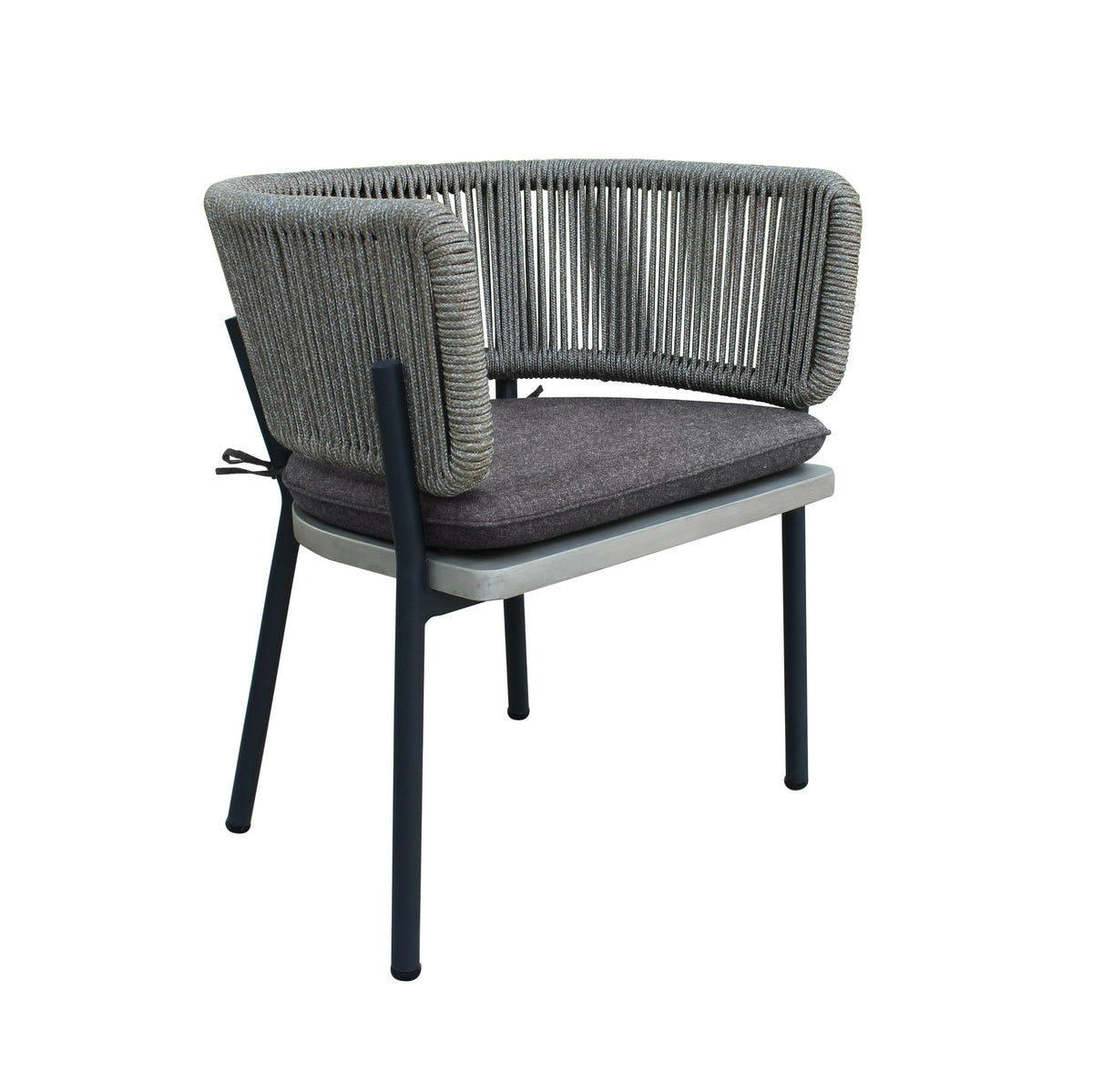Suntide Outdoor Grey Fabric + Grey Acacia + Beige Rattan Dining Set