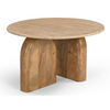 Kellison Modern Travertine Marble + Wood End Table
