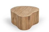 Matador Modern Travertine Marble + Wood Freeform Coffee Table Set